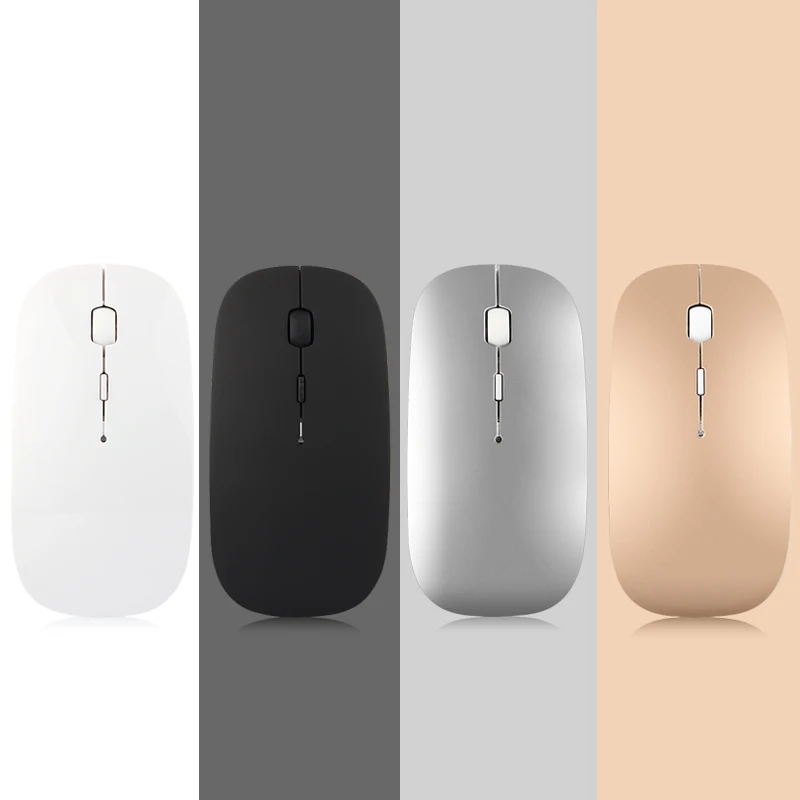 Ratón inalámbrico con Bluetooth, recargable, inalámbrico, silencioso, ergonómico, óptico, USB, para PC y portátil