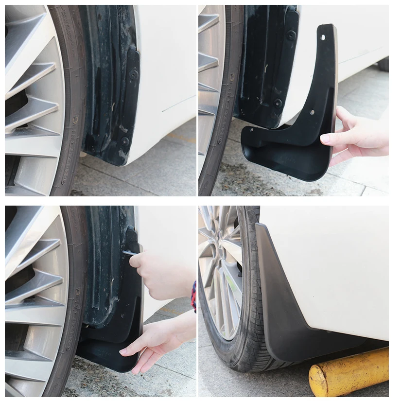 4 pçs pneu de carro fender mud flaps respingo guardas parafuso incluído protetor da roda traseira dianteira acessórios para universal auto suv caminhão