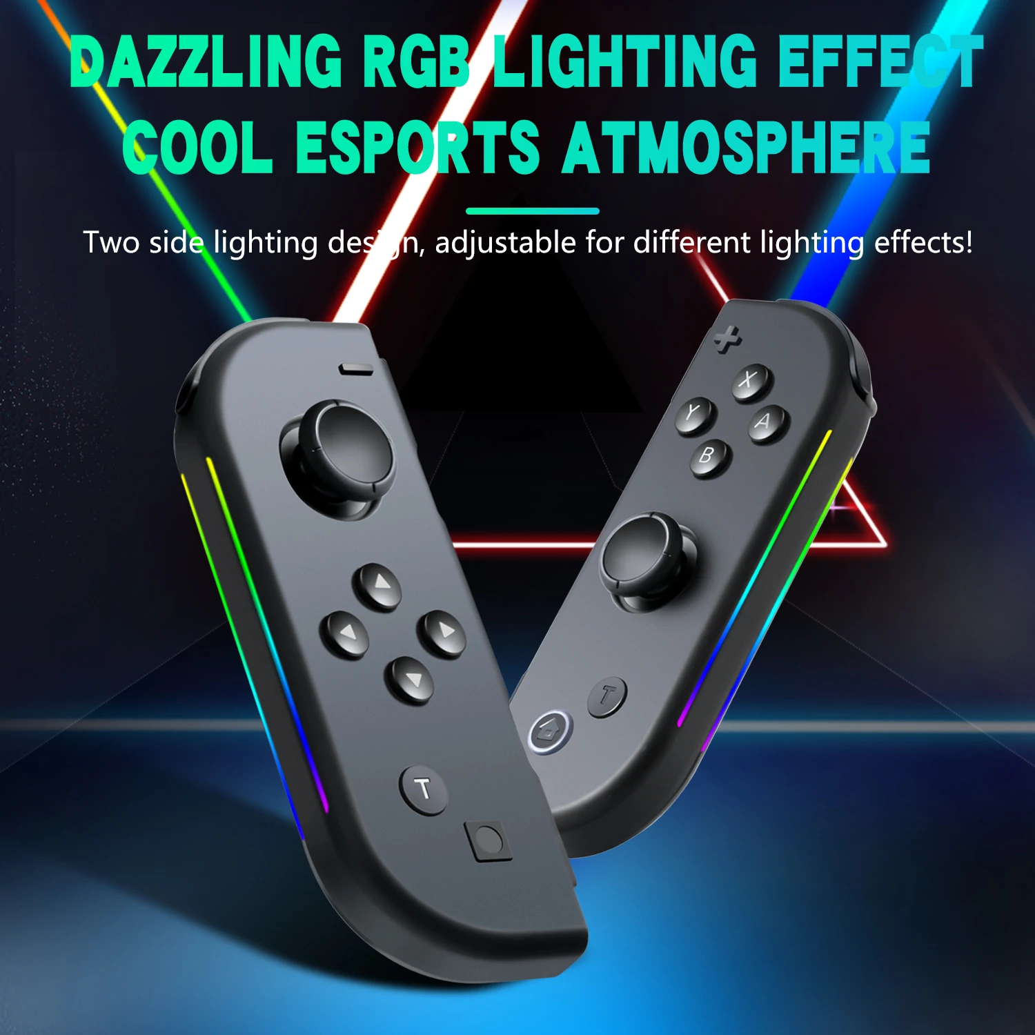 Wenden Sie das drahtlose Gamepad von switch joy con an, das mit einem sechsachsigen Body Sense ausgestattet ist, um RGB-Farblich ter links und rechts zu wecken