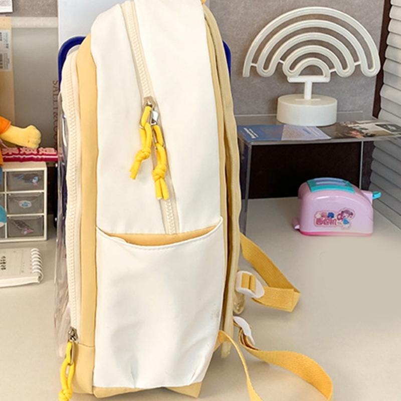 Transparent PVC Backpack School Bag Cartoon Daypack Aesthetic Hiking Rucksack