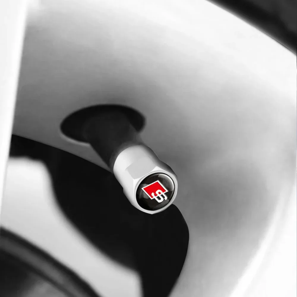 4 ชิ้น/เซ็ตรถล้อยางวาล์ว Caps Air Stem สําหรับ Audi A5 A6 C6 C5 A1 A7 A8 Q2 Q3 S3 a4 b5 B6 A3 8P 8V 8L ฿ S ยางปลั๊ก Accessorie