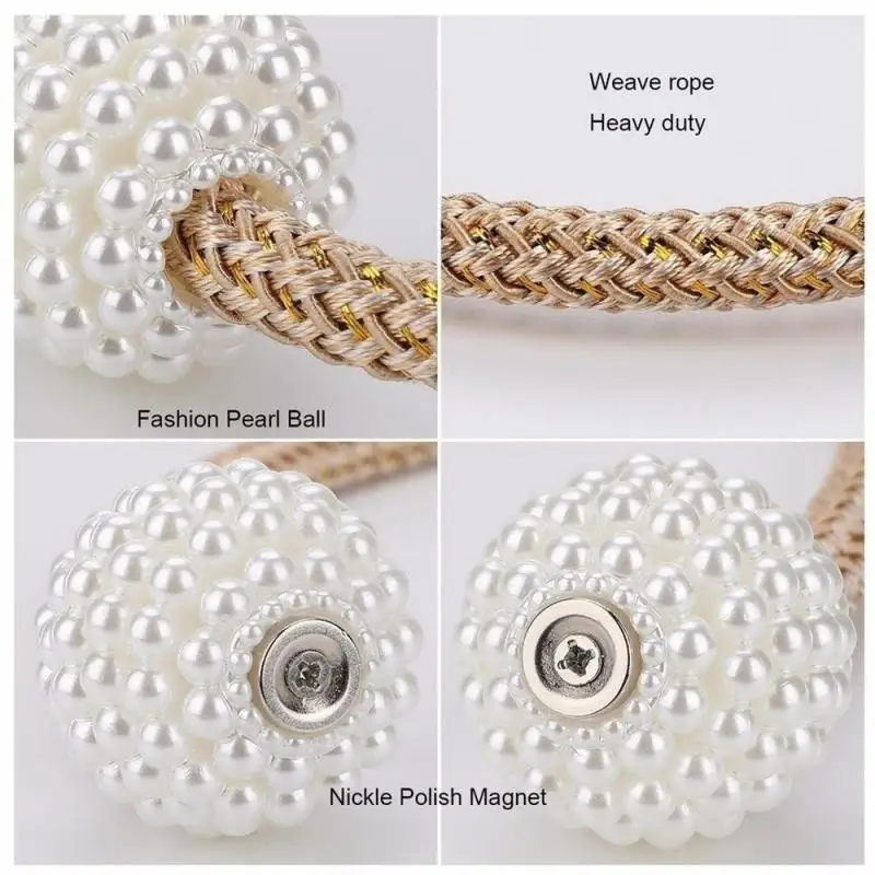 Clip magnético de perlas para cortina, soportes de cortina, Clips de hebilla para amarre en la espalda, hebilla de bola colgante, accesorios de decoración de cortina, 2/4 Uds.