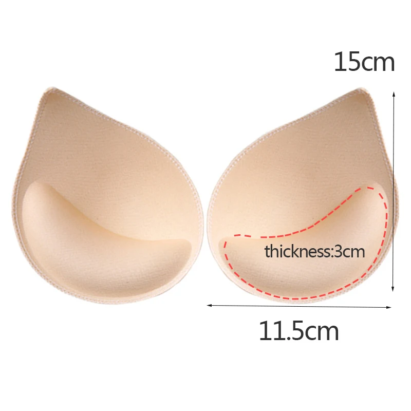 2-1 คู่ฟองน้ํา Bra Pads ชุดบิกินี่หน้าอกถ้วย Push Up ใส่แผ่นโฟมสําหรับผู้หญิงชุดว่ายน้ํา Padding ถอดได้ Enhancer อุปกรณ์เสริม