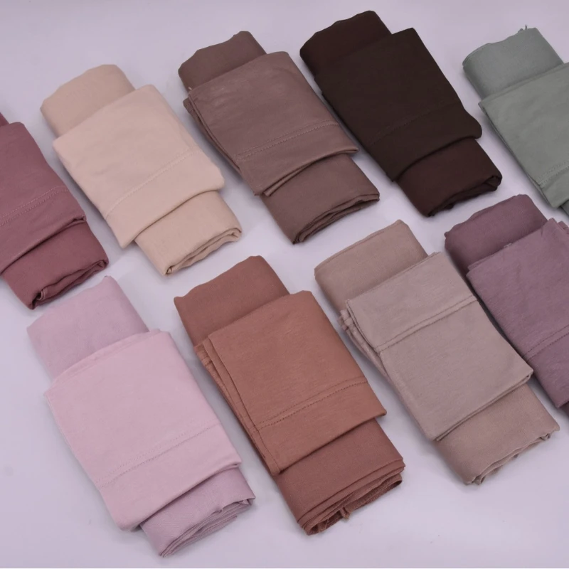 84 Farben Modal Hijab mit Modal Undercap Set Basic Stretchy Pullover Kopftuch Dünn Atmungsaktiv Sonnenschutz Kopfwickel Hijabs Schal