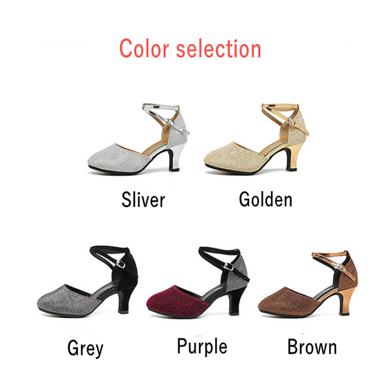 Zapatos de Baile de salón para Mujer, Zapatos de Salsa con punta cerrada, tacones bajos, 3,5 cm/5,5 cm
