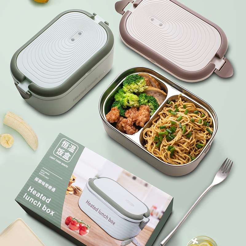 New 304 Stainless Steel Electric Lunch Box Portable Water-free Electric Lunch Box 220V Constant Temperature Heating Lunch Box