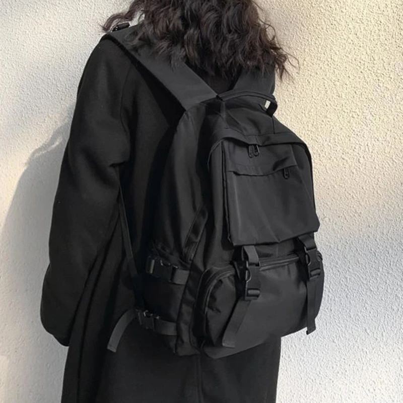 Mochilas simples, bolso de viaje de gran capacidad, mochila escolar Lisa Harajuku para estudiantes, mochila para mujer y hombre, bolso Unisex de calle alta