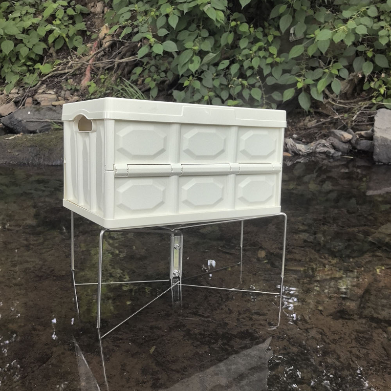 1/20PCS Outdoor Folding Cooler Stand Portable Refrigerator Stand Camping Stainless Steel Non-slip Picnic BBQ Bucket Stand