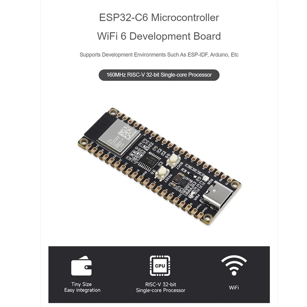 ATP-ESP32 C6 M Papan Pengembangan WiFi 6 Mikrokontroler ESP32 C6 MINI 1 Modul Mendukung ESP IDF