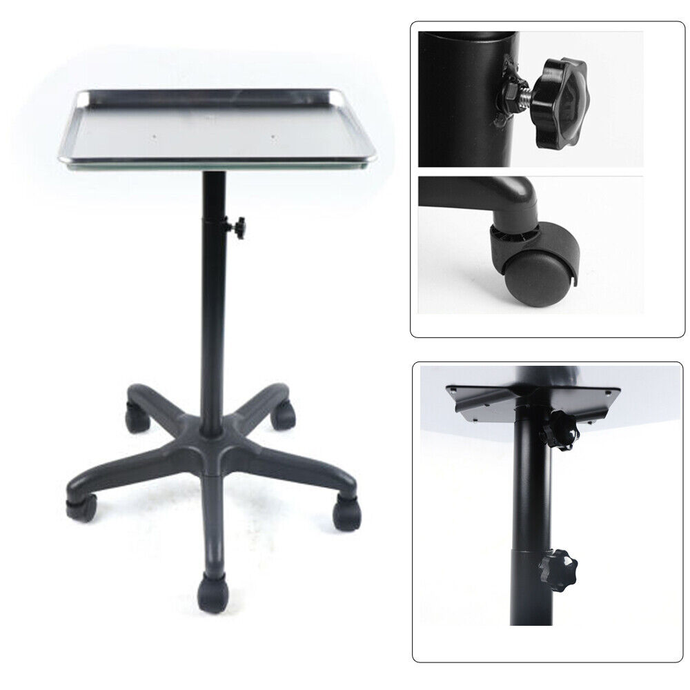 Salon Aluminium Rollwagen mit Tablett höhen verstellbare mobile Schönheits salon Spa Aufbewahrung stablett Tattoo Friseur wagen