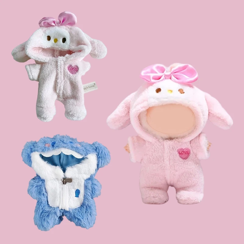 Para labubu Clothes15-17CM mini boneca ídolo de pelúcia tubarão melodia ternos de uma peça acessórios cosplay sentado festa fãs presente