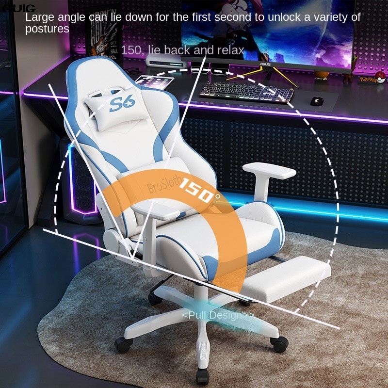 Guig eSports เก้าอี้ปรับนอน Kursi GAMING สำหรับแข่งขันเก้าอี้คอมพิวเตอร์เก้าอี้หมุนสบายใหม่มาแรง