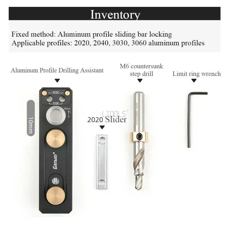Aluminum Profile Punching Auxiliary DIY Tool Suitable For 2020, 2040, 3030, 3060 Profiles Generic Jig Guide Drilling Positioning