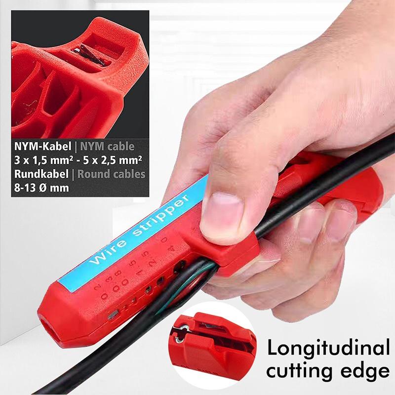 Multi Functional Cable Stripping Tool Portable Curved Handle Wire Stripper Electrician Wiring Stripping Wire Cutter Hand Tools