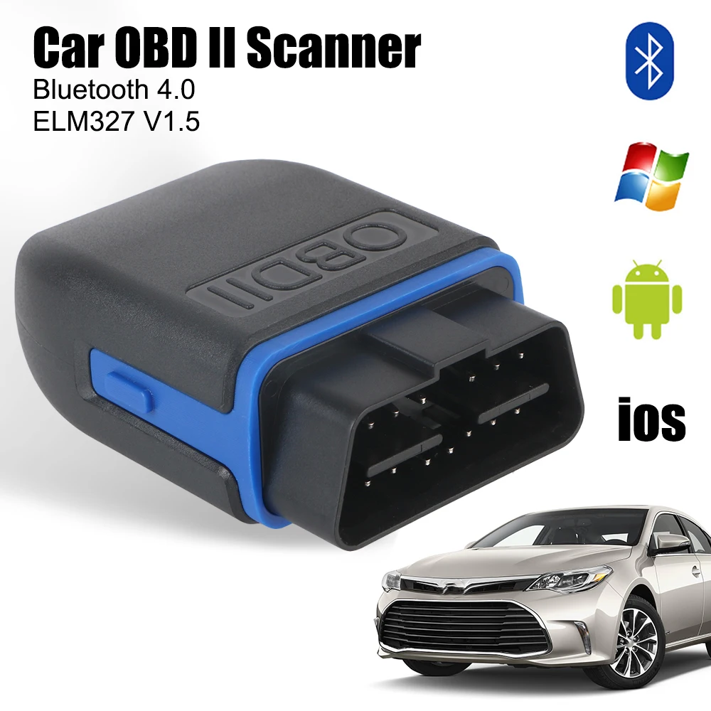 Mini Ferramenta de Diagnóstico Sem Fio para Carros, Code Reader, Scanner, Acessórios Automotivos, Bluetooth 4.0, OBD2, ELM327, V1.5, IOS, Android, Windows, Mini