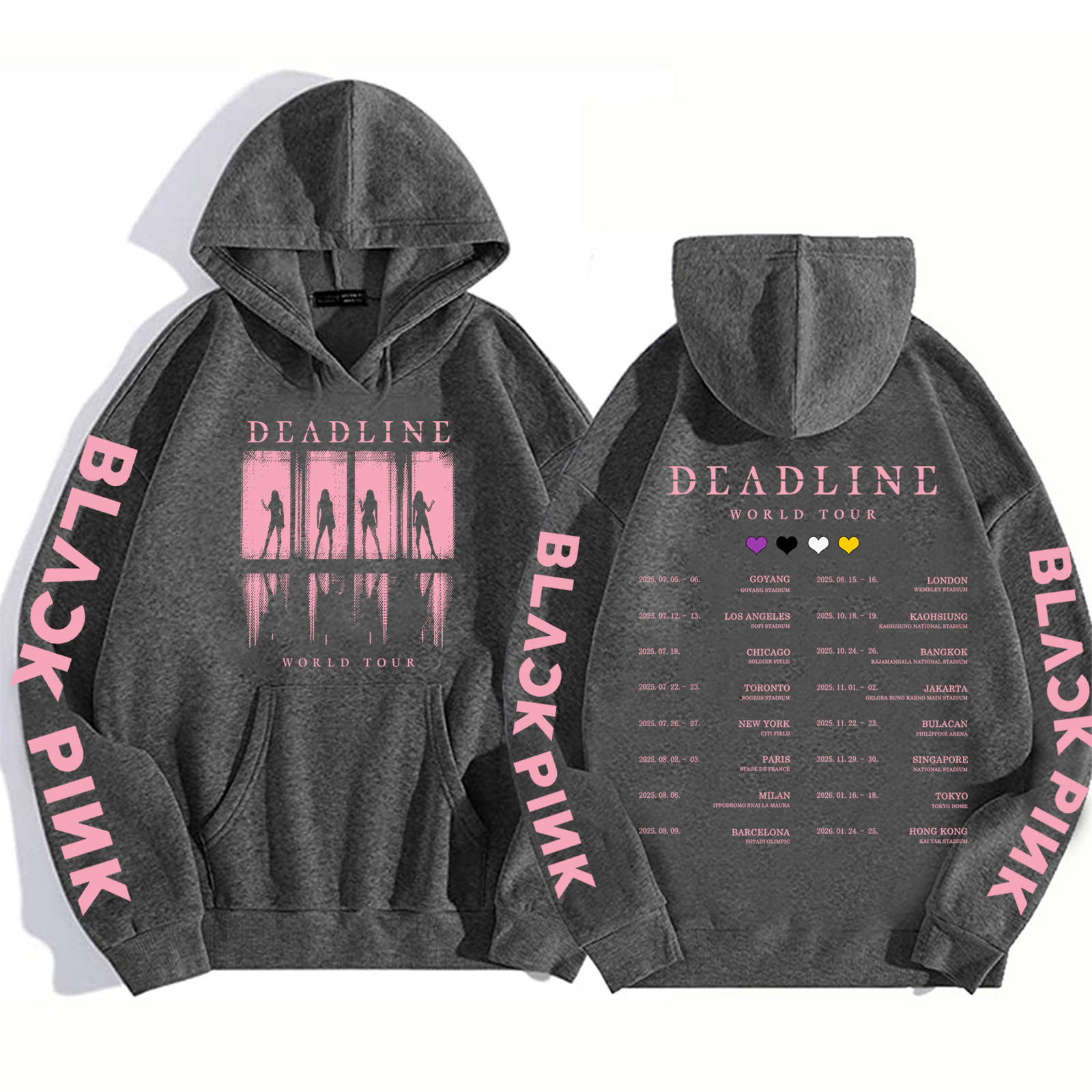 2025BP Deadline Black World Tour Hoodie Harajuku Pullover Tops Man Vrouw Sweatshirt Fans Gift
