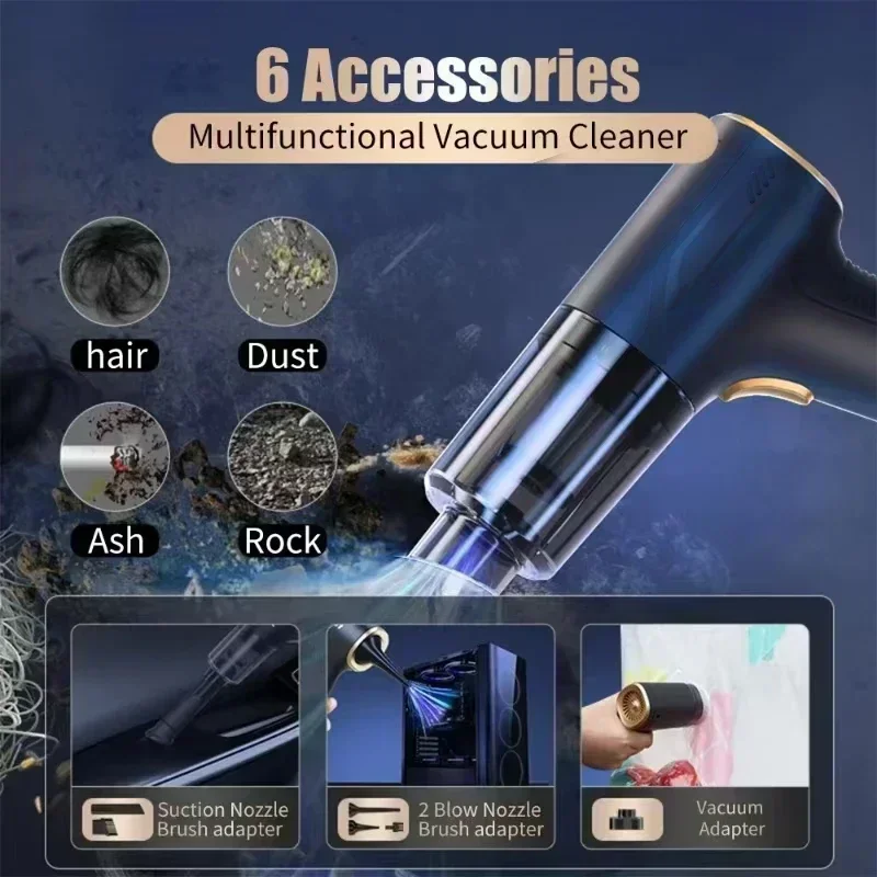 CENRR 980000PA Mini Car Vacuum Cleaner Strong Scution Powerful Wireless Car Cleaner HandHeld  Air Gun Portable Vacuum Cleaner