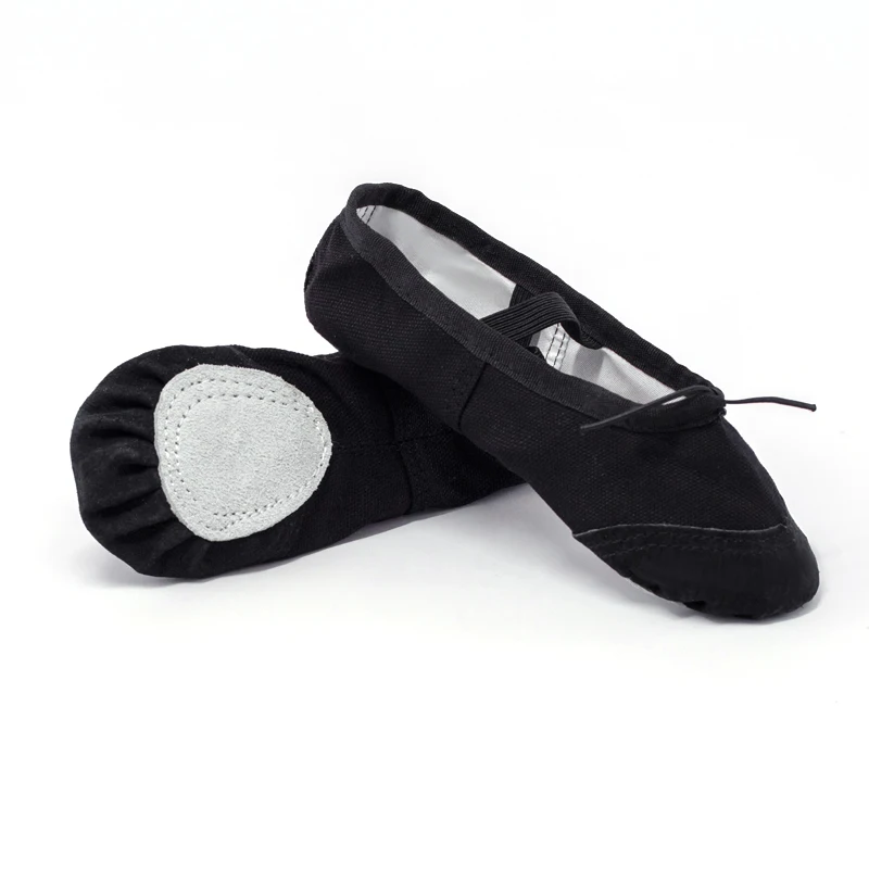 Cabeza plana De lona negro blanco suave Zapatos De Punta De bailarina BD ballet vientre gimnasio yoga Zapatos De baile niños Mujer