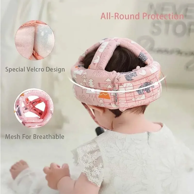 Capacete de proteção para cabeça, almofada anti-queda para crianças aprendem a andar, boné de segurança para bebês