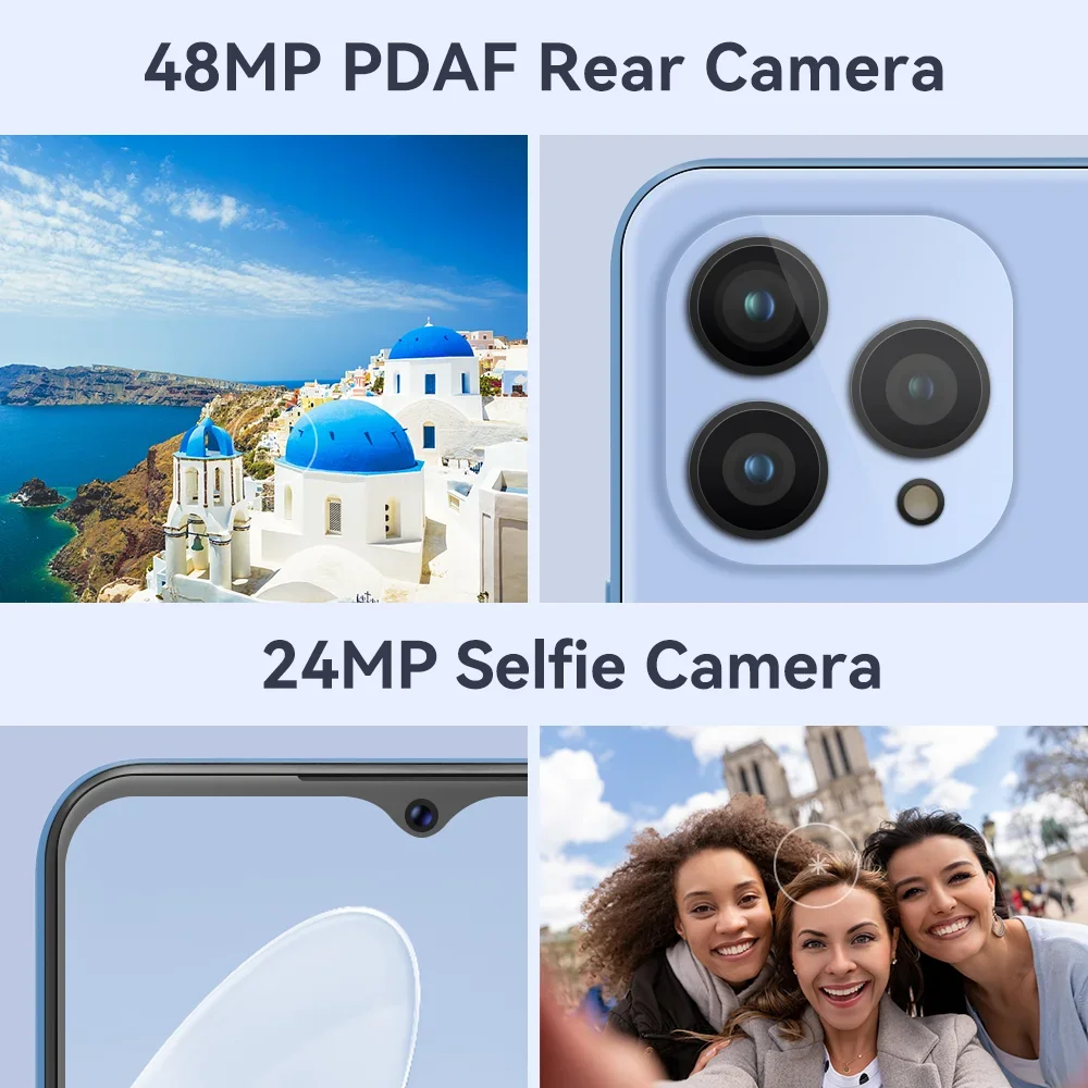 Cubot Global Version Smartphone Android P80, telefono Android 13, 8 GB di RAM, ROM 256 GB/512 GB, NFC, schermo grande da 6,583", fotocamera 48 MP