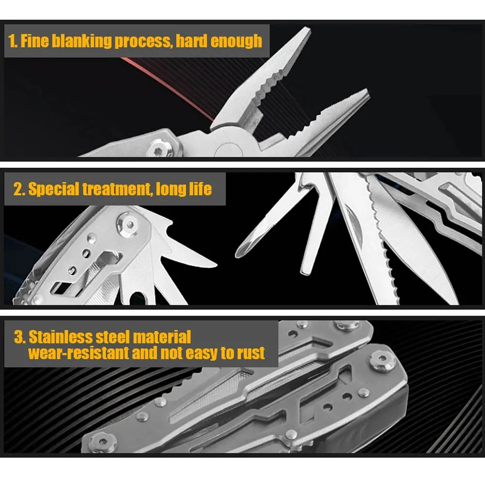 Cuchillo de bolsillo multiherramienta plegable, alicates, Mini portátil, plegable, caza al aire libre, supervivencia, rescate, táctico, herramienta de reparación multiusos