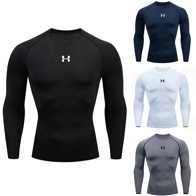 2025 Camiseta manga larga deport., secado ráp./transpir., estampado. baloncesto, apta fitness/entren./correr, ropa ajuste.