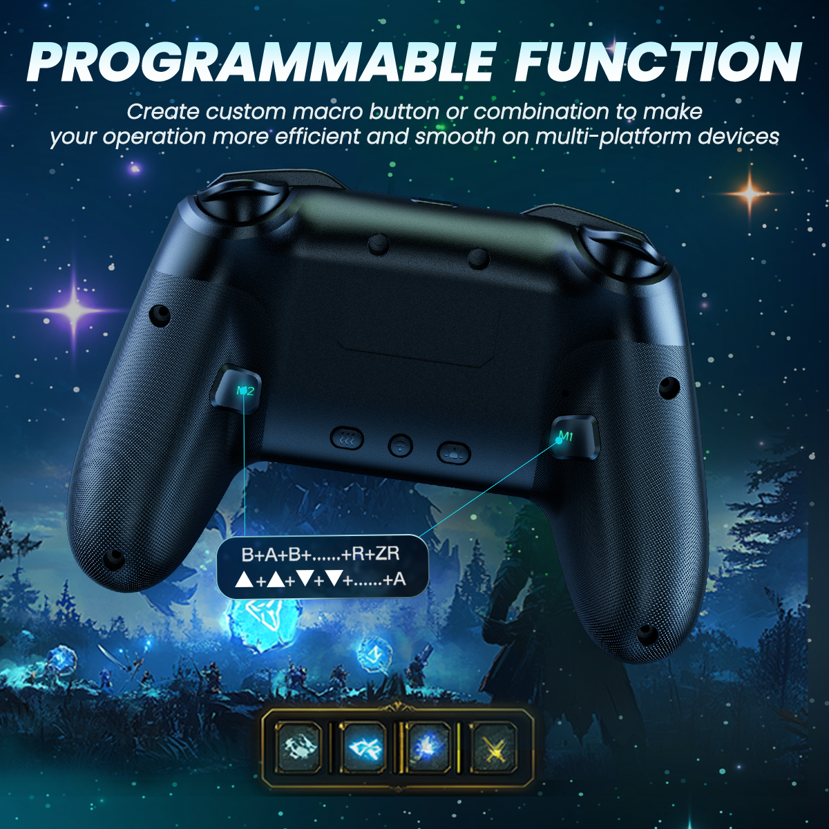 Controlador de interruptor, controlador LED Star Wireless Pro para Switch/Lite/OLED, controlador multiplataforma Windows PC/IOS/Android com