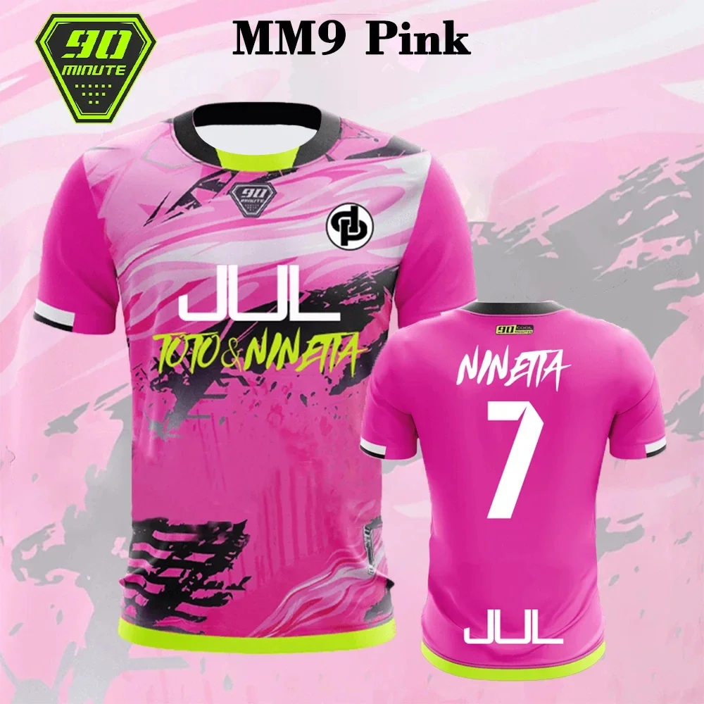 Jersey 90 Minute Mm9 Abbigliamento da strada da uomo Stampato in 3D T-shirt traspirante ad asciugatura rapida Top a maniche corte con scollo tondo 3D per bambini