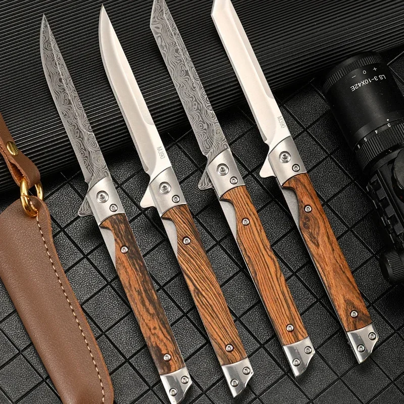 Coltello pieghevole modello Damasco 2024 Coltello pieghevole multiuso da campeggio esterno Coltello tascabile ad apertura rapida Coltello pieghevole in acciaio inossidabile