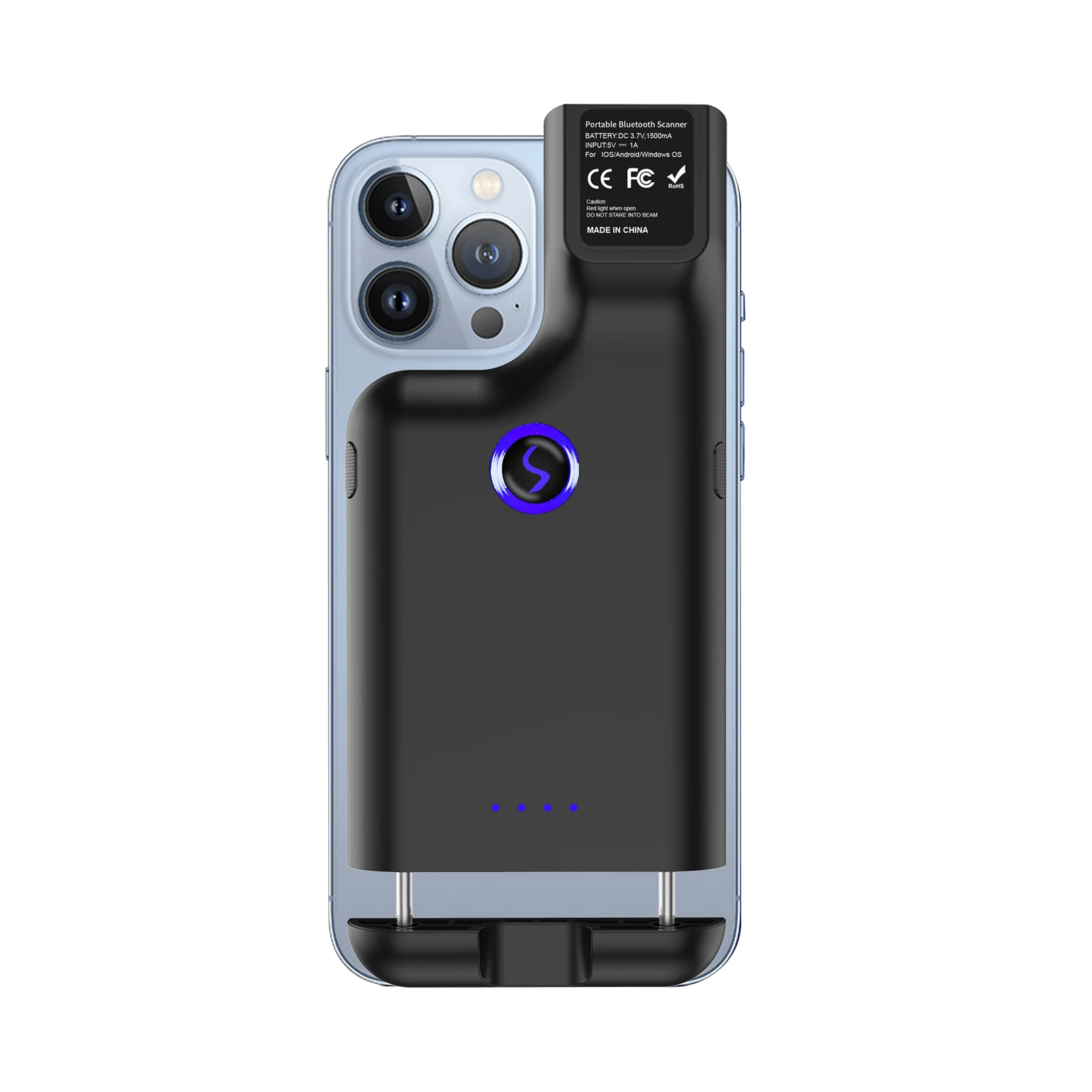 JEESTON BX75 Przenośny bezprzewodowy skaner kodów kreskowych 2D Clip-on Mobilny skaner towarzyszący do smartfonów