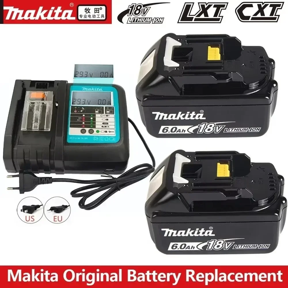 Oryginalna bateria Makita 18V 6Ah akumulatorowa bateria do elektronarzędzi 18V makita z diodą LED Li-ion zamiennik LXT BL1860B BL1860 BL1850
