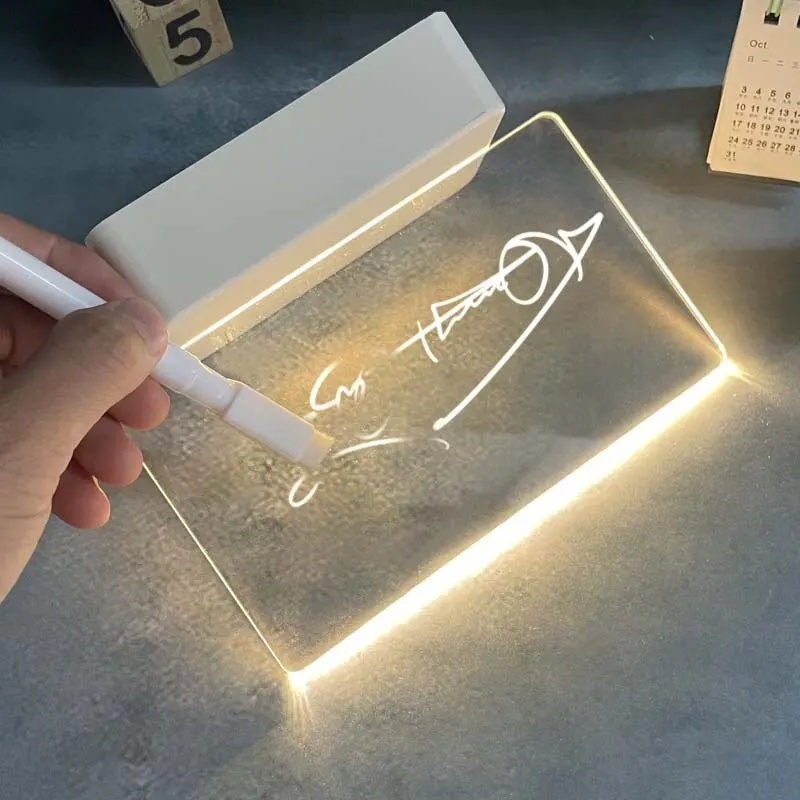 Placa de nota criativa led night light usb placa mensagem luz do feriado com caneta presente para crianças namorada decoração noite lâmpada