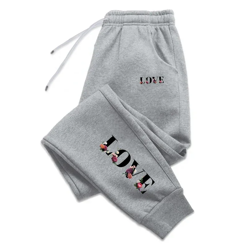 Calças de treino das mulheres nova carta de amor impressão rua luxo moletom diário casual simplicidade versátil jogging calças esportivas