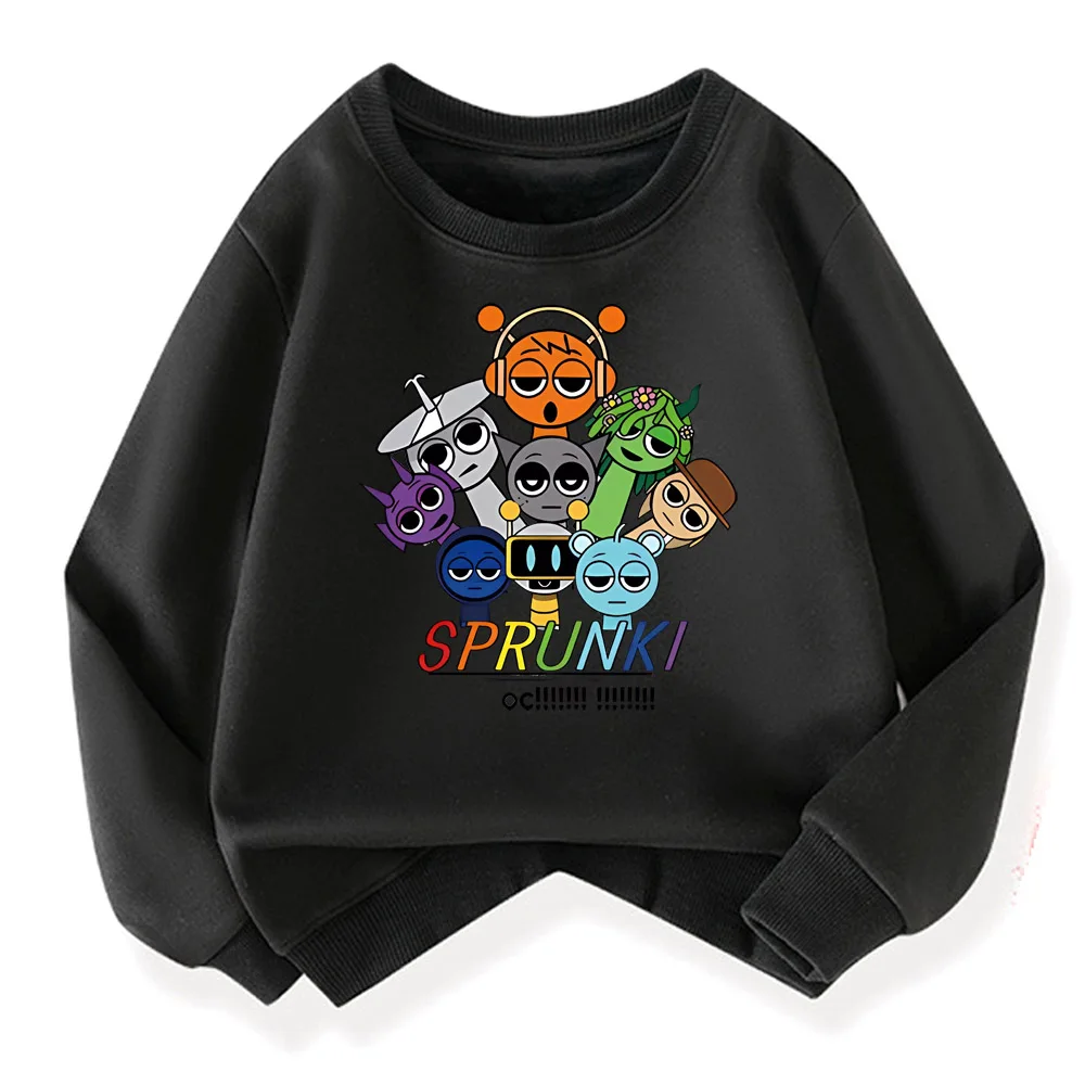 Sprunki 까마귀 패션 키즈 Incredibox 까마귀 따뜻한 스웨터 어린이 겨울 부드러운 의류 만화 면화 두꺼운 까마귀