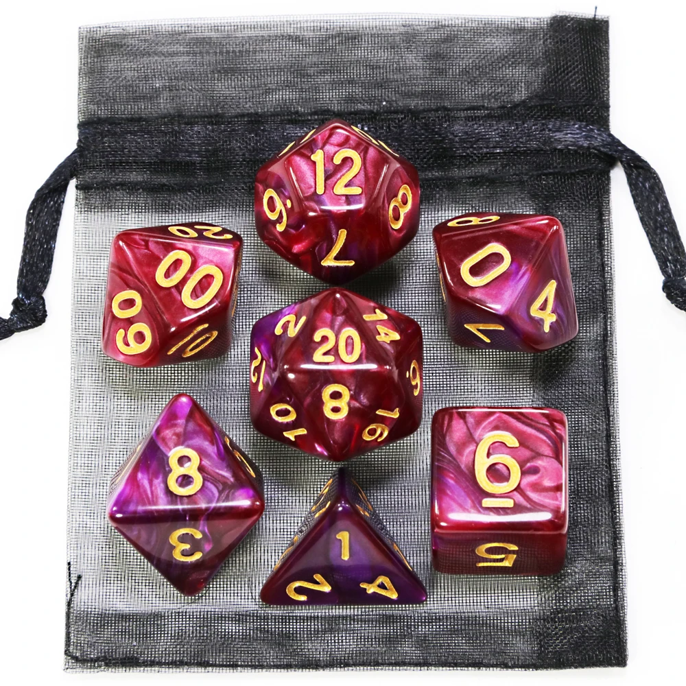 サイコロ DND ゲームサイコロロールサイコロ混合色サイコロセットバッグ付き 9 種類のスタイルポータブルおもちゃ DND RPG TRPG ゲームに利用可能