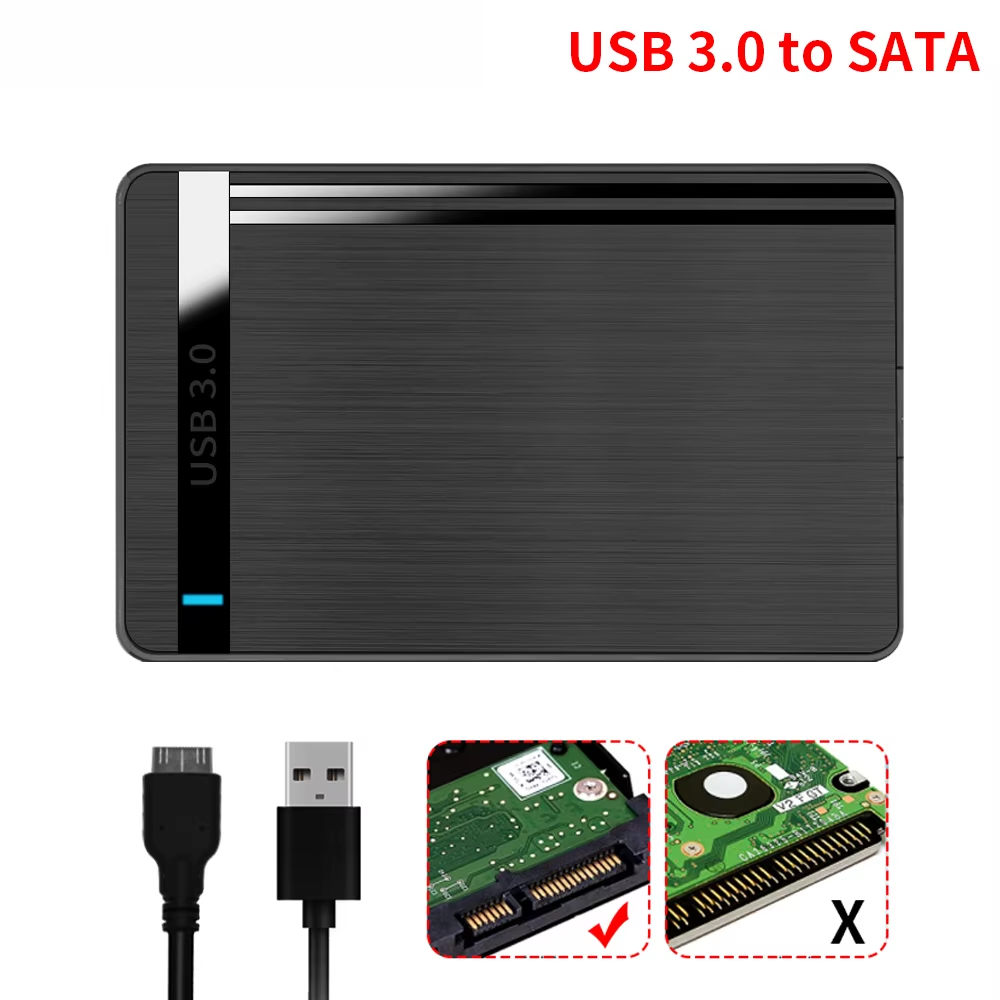 Caja HDD de 2,5 "SATA a USB 3,0, carcasa de disco duro móvil externo para ordenador portátil, carcasa de velocidad de 5Gbps, caja de almacenamiento SATA SSD HDD