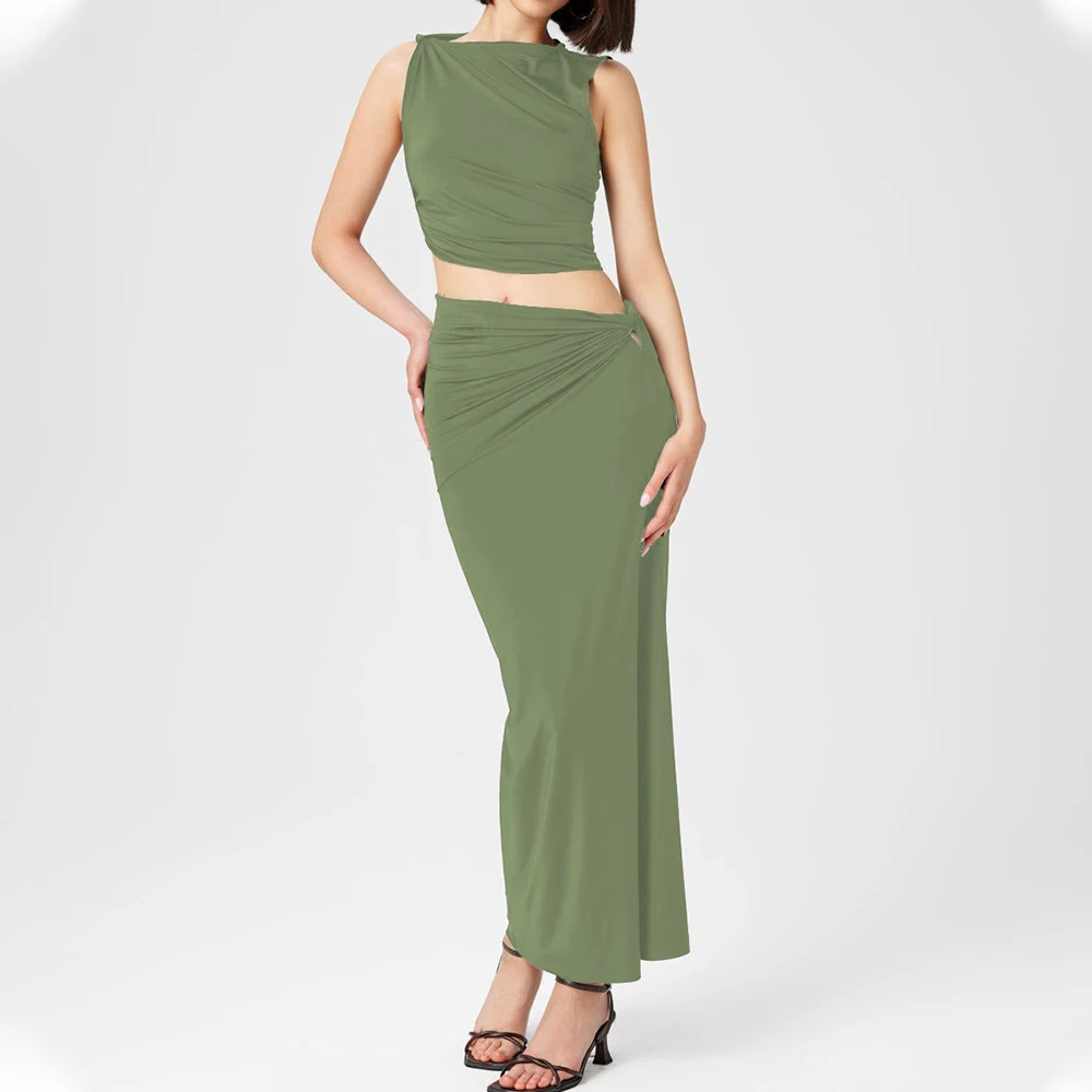 Talenza-女性用ニットプルオーバーとロングスカートセット,モノクロ,スリム,カジュアル,バケーション,2ピースセット,新品