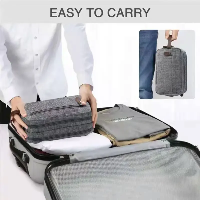 Saco de armazenamento de viagem dobrável pendurado viagem masculina grande capacidade saco de armazenamento de produtos de higiene pessoal pano oxford saco de maquiagem à prova dwaterproof água