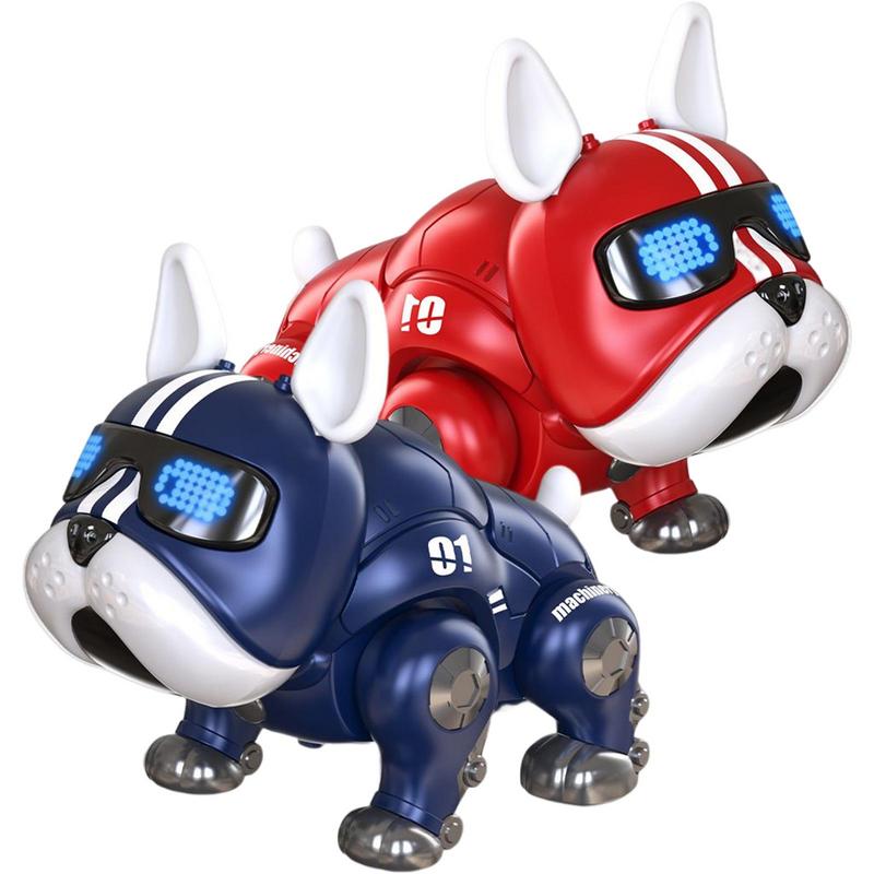 Dance Music Bulldog Robô para Crianças, Cão Interativo Inteligente com Luz, Brinquedos de Educação Infantil para Crianças, Bebés Meninos e Meninas
