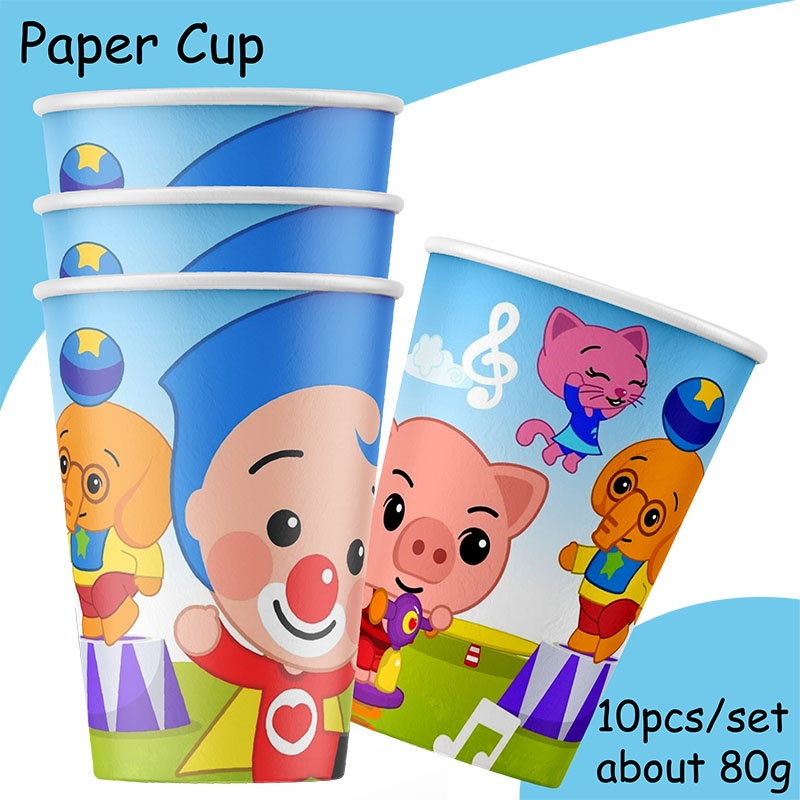Cartoon Theme Childern Birthday Party Disposable Tableware Paper Cup Plate Background Decoration Supplies Kid Gift Set