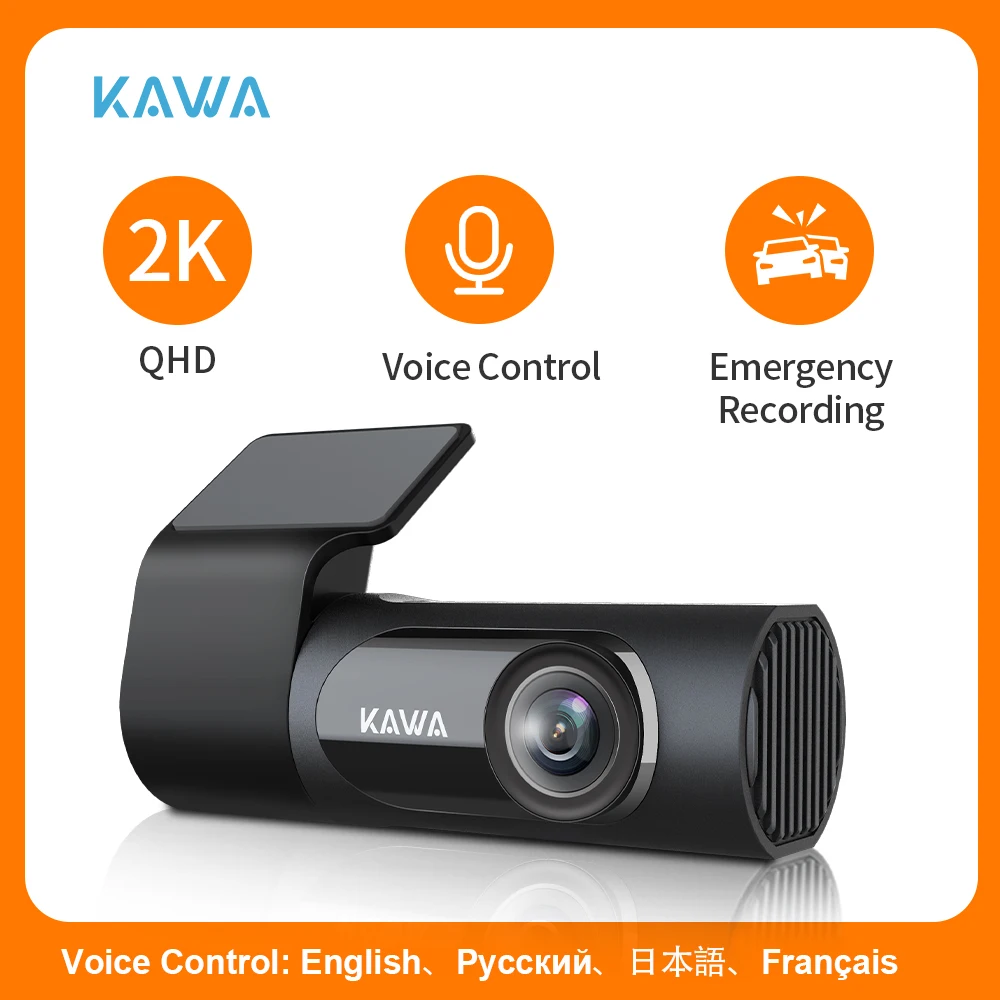 カワカーダッシュカメラ,カーカメラ,DVR,d6,1440p,ビデオレコーダー,音声制御,24時間駐車モード,アプリケーション制御,ナイトビジョン,前面,jp