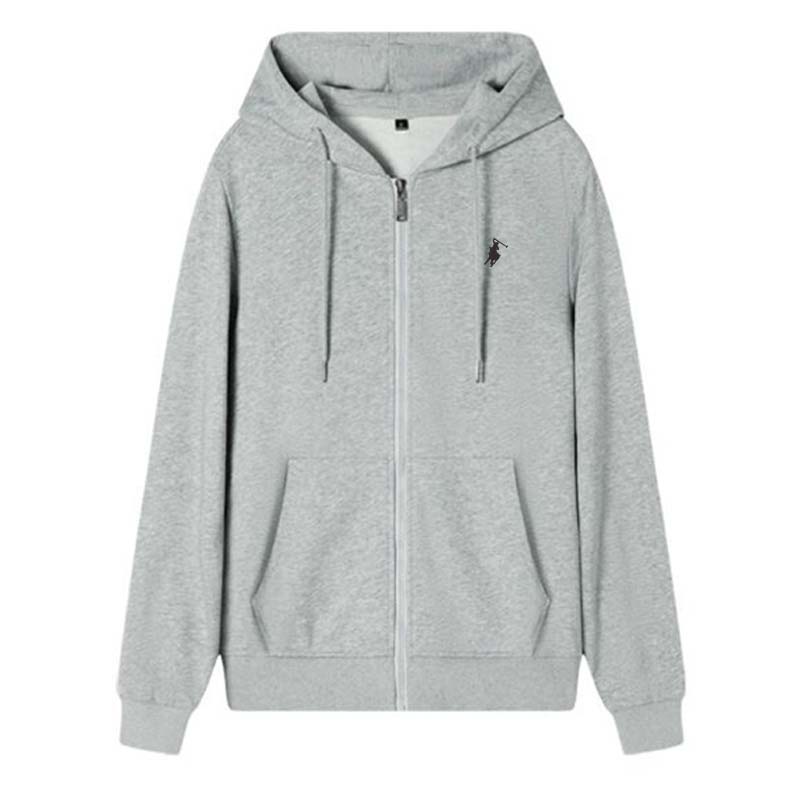 2024 venda quente com capuz manga comprida masculino bordado cordão zíper fechamento cor sólida casual roupas esportivas