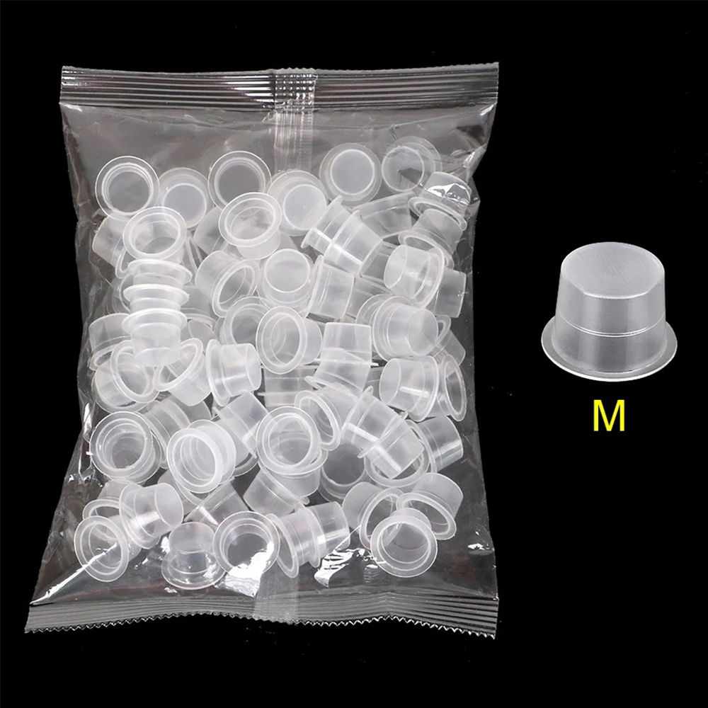 1/3 Uds. Cubierta rectangular de 7 agujeros de acero inoxidable negro, tazas de pigmento de tinta para tatuaje, soporte para tapa, contenedor de almacenamiento, accesorios