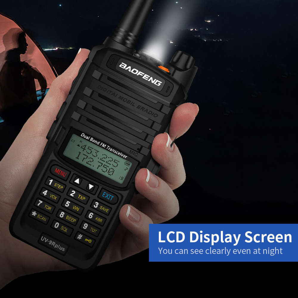 UV-9R Plus Tragbares Funkgerät Dualband Handheld Walkie Talkie FM Transceiver IP67 Wasserdicht Staubdicht EU-Stecker