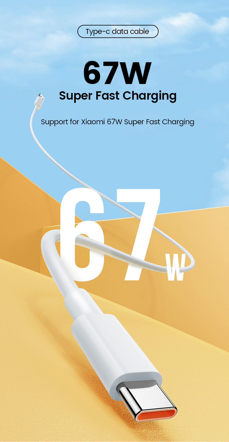 For Xiaomi 67W USB Super Fast Charger Power Adapter Mi 12 11 6A Type C Cable POCO X5 X4 Pro Redmi Note 9 10 11 Charging