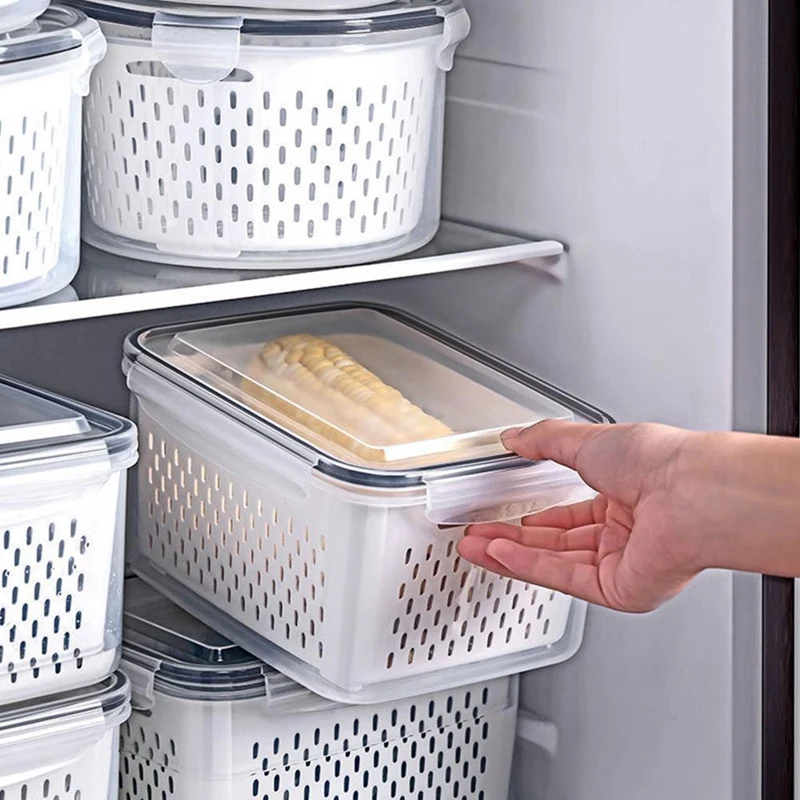 Kotak pengawet makanan kelas, kotak penyimpanan perlengkapan dapur lapisan ganda menjaga kesegaran