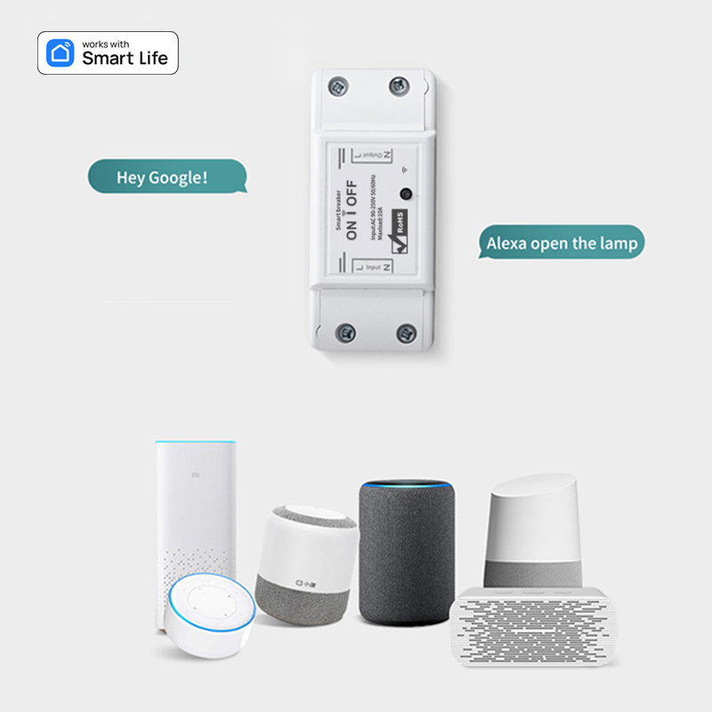 Wifi สมาร์ทสวิตช์รีโมทคอนโทรลไร้สายสวิตช์ Breaker Domotic LED Light Controller โมดูล Smart Life Tuya APP ทํางานร่วมกับ Alexa Google