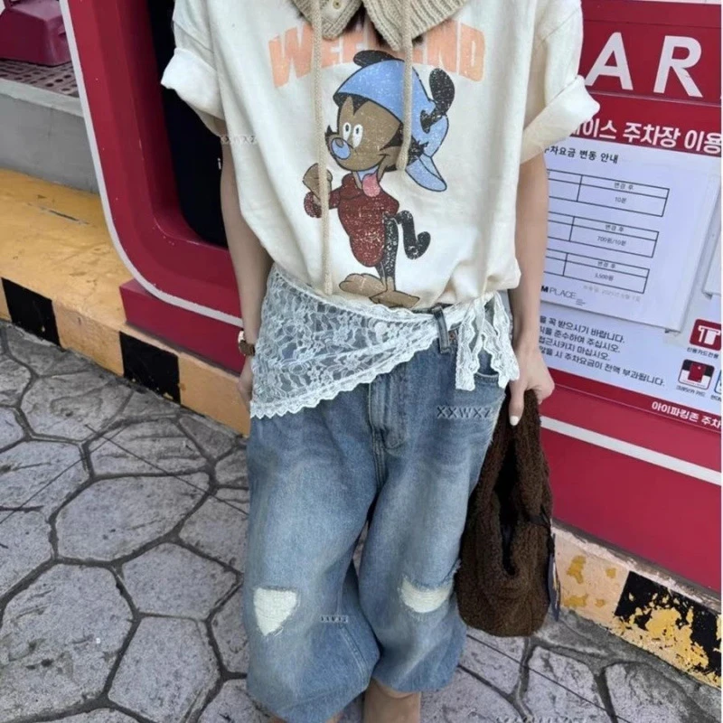 Damesmode Kant-up Kanten Minirok Slim Fit Y2K Schort Wikkelrok Mooi Harajuku Scheetgordijn