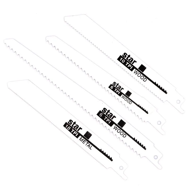 4pcs Reciprocating Saw Blade, Universal Woodworking and Metal Cutting, for DIY and Professional Use, Coarse and Fine Teeth