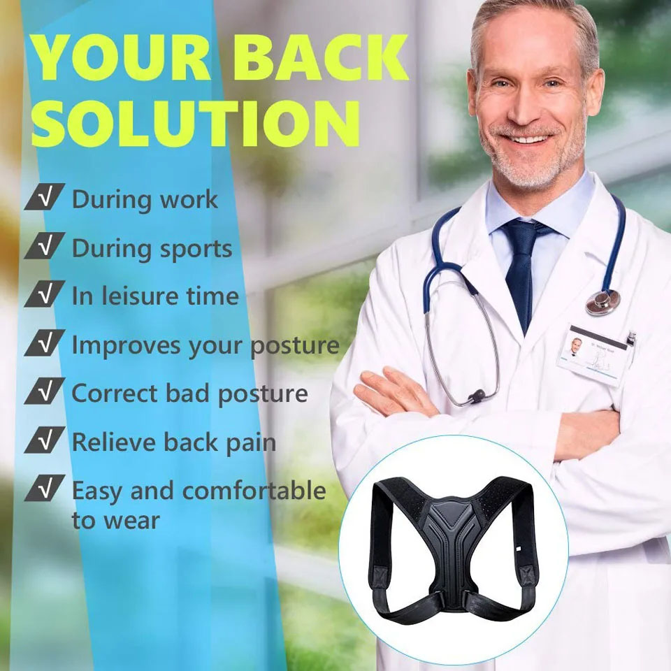 GETINFIT Upper Back Brace Straightener Correction Upper Back Shoulder Back Pain Relief Trainer Neck Back Shoulder Pain Relief